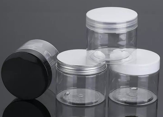 プラスチックふたが付いている250ml 500mlの明確なこはく色の黒いペット プラスチック クリーム色の瓶
