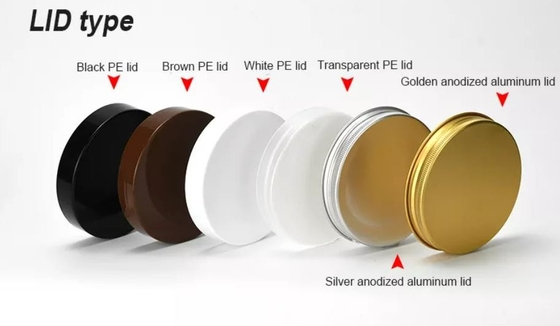 黒いふたが付いている化粧品の透明なペット プラスチック300gクリーム色の瓶